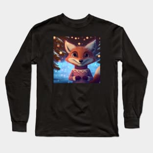 Cute Christmas Fox Long Sleeve T-Shirt
